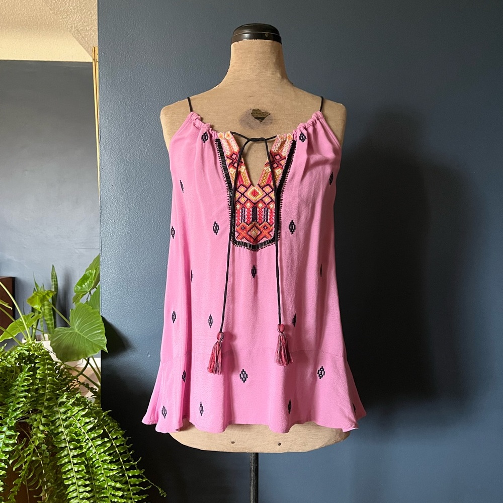 Anthropologie embroidered and beaded halter